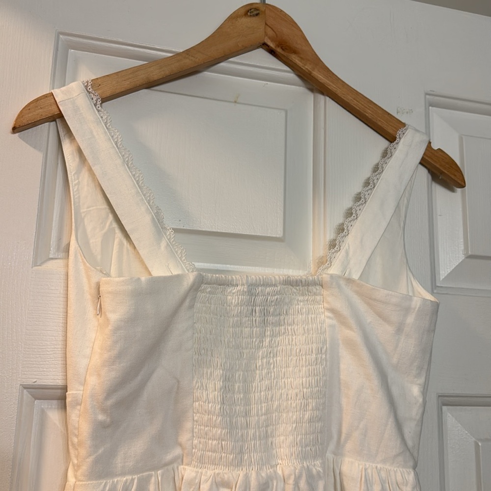 NWT! Gap White Linen-Blend Lace-Inset Maxi Dress - Picture 10 of 11